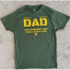 Dad The Toughest Job You'll‎ Ever Love Men's Graphic T-Shirt, Green Size XL
